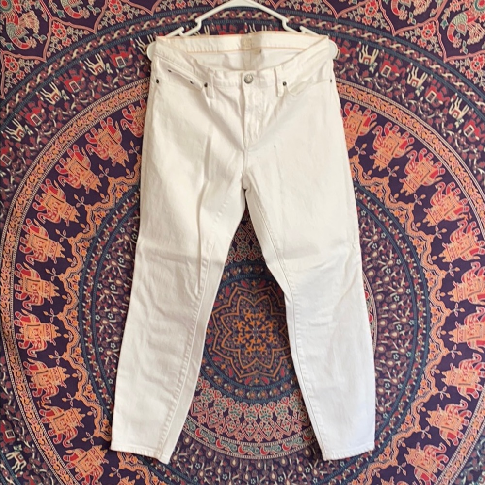 J. Crew Cropped White Colored Skinny Jeans